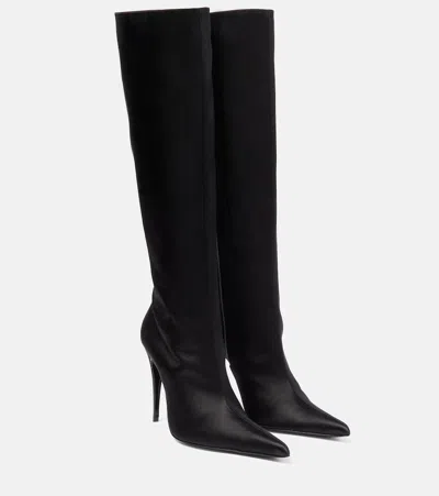 Magda Butrym Satin Knee-high Boots In Black