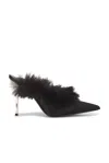 Magda Butrym Faux Shearling Leather Mules In Black