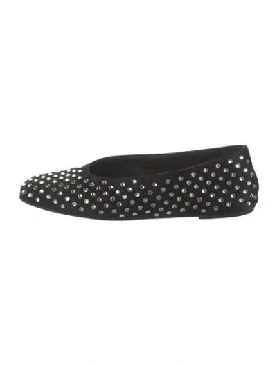 Pre-owned Magda Butrym Satin Patterned Flats In Black