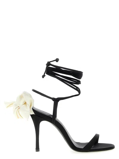 Magda Butrym Satin Sandals Black