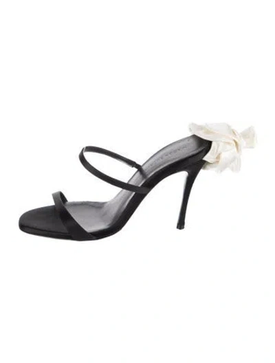 Pre-owned Magda Butrym Satin Sandals In Black