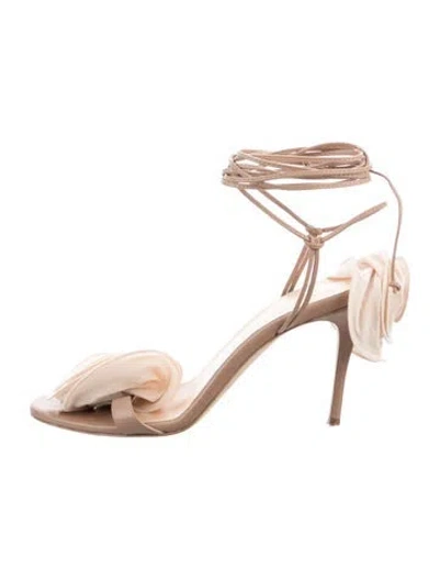 Pre-owned Magda Butrym Satin Sandals In Neutral