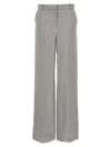 Magda Butrym Satin Straight Leg Pants With Central Crease In Gray