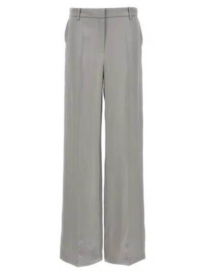 MAGDA BUTRYM SATIN STRAIGHT LEG PANTS WITH CENTRAL CREASE