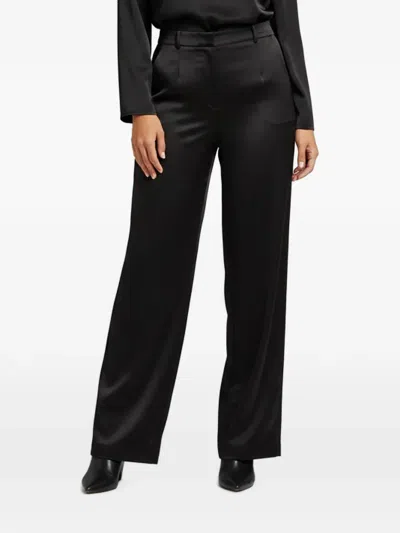 Pre-owned Magda Butrym Satin Straight-fit Trousers In Black