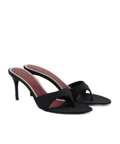 Magda Butrym Satin Thong Sandals In Animal Print