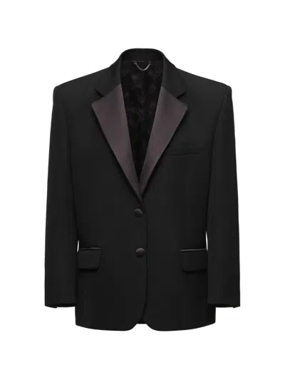 Magda Butrym Satin-lapel Single-breasted Blazer In Black