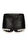 Magda Butrym Scallop Trim Leather Shorts In Black