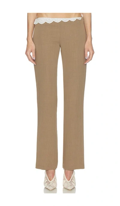 Magda Butrym Scallop Waist Trouser In Brown