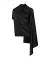 Magda Butrym Scarf-detail Asymmetric Blouse In Black