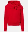Magda Butrym Scarf-detail Cotton-blend Hoodie In Red