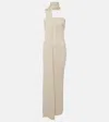 Magda Butrym Scarf-detail Linen And Cotton Maxi Dress In White