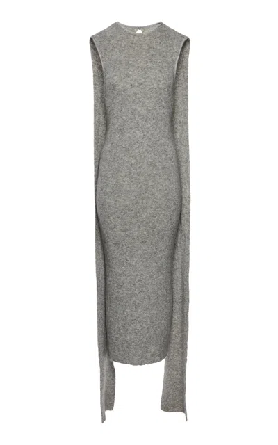 Magda Butrym Scarf Details Maxi Halter Dress In Grey