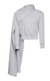 Magda Butrym Scarf-neck Cotton Sweatshirt In Grey