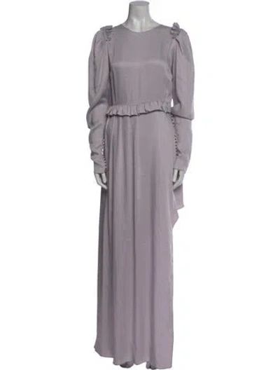 Pre-owned Magda Butrym Scoop Neck Long Dress W/ Tags In Purple