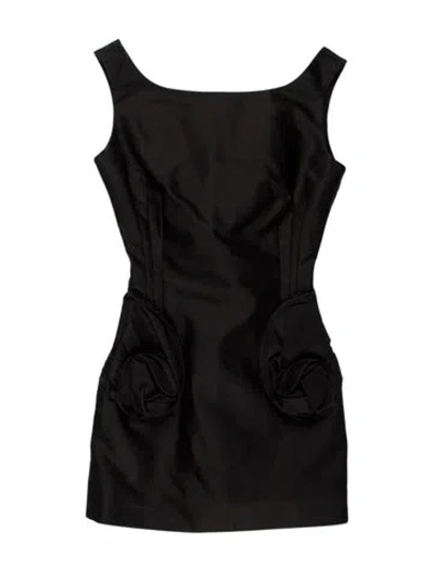 Pre-owned Magda Butrym Scoop Neck Mini Dress In Black