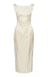 Magda Butrym Scoop-neck Silk-wool Dress In Ivory
