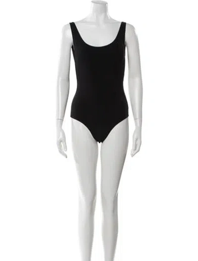 Pre-owned Magda Butrym Scoop Neck Sleeveless Bodysuit In Black