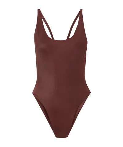 Magda Butrym Scoop-neck Swimsuit In Brown