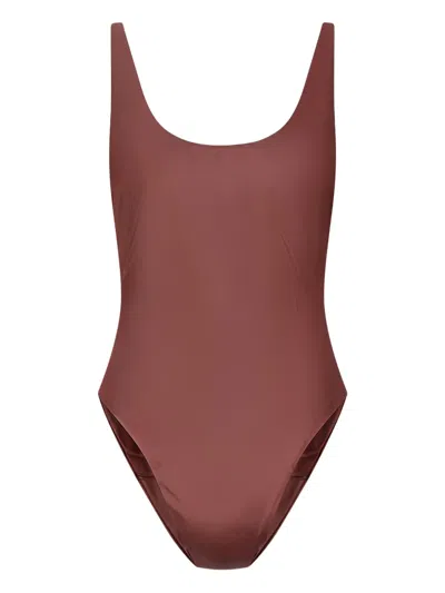 Magda Butrym Scoop-neck Swimsuit In Brown
