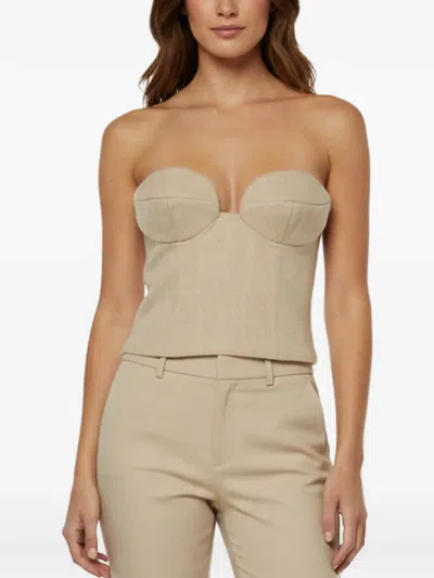 Pre-owned Magda Butrym Sculpted Corset Top In Neutrals