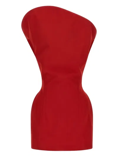 MAGDA BUTRYM SCULPTED ONE-SHOULDER MINI DRESS