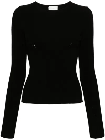 Magda Butrym Sculpted Ribbed T-shirt In Black