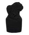 Magda Butrym Sculpted Rosette Mini Dress In Black In Black