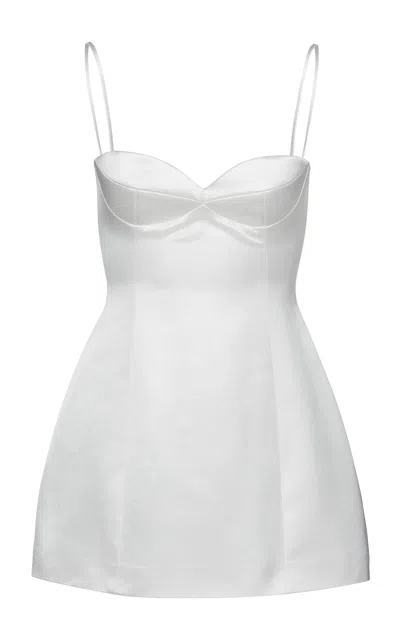 Magda Butrym Sculpted Satin Bustier Mini Dress In White