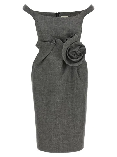 Magda Butrym Sculptural Boat-neck Dress In Purple