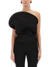 Magda Butrym Sculptural One-shoulder Bustier With Architectural Elements In Black