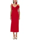 Magda Butrym Rosette-detailed Stretch-wool Midi Dress In Red