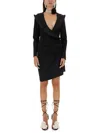 Magda Butrym Sculptural Mini Dress Featuring V-neckline