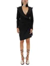 Magda Butrym Sculptural Mini Dress Featuring V-neckline