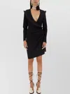 Magda Butrym Sculptural Mini Dress Featuring V-neckline