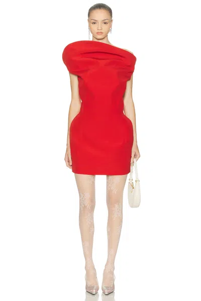 Magda Butrym Sculptural Mini Dress In Red