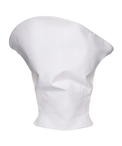 Magda Butrym Sculptural Sleeveless Cotton Top In White