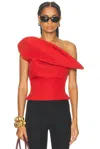 Magda Butrym Sculptural Sleeveless Top In Red
