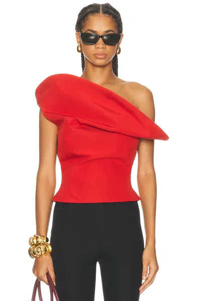 Magda Butrym Sculptural Sleeveless Top In Red
