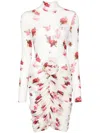 Magda Butrym Floral-appliqué Sheer Jersey Minidress In Nude