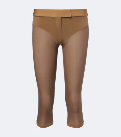 Magda Butrym Semi-sheer Capri Pants In Animal Print