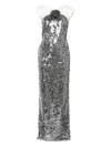 Magda Butrym Sequin-embellished Maxi Dress In Gray