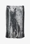 Magda Butrym Sequin-embellished Midi Skirt In Silver
