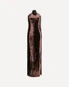 Magda Butrym Sequin Long Dress In Brown