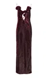 Magda Butrym Sequined Maxi Dress In Burgundy
