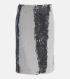 Magda Butrym Silver Sequinned Midi Skirt In Silver