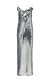 Magda Butrym Sequined Silver Maxi Dress