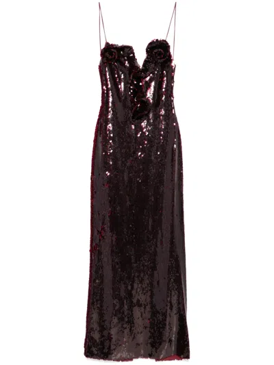 Magda Butrym Sequinned Maxi Dress In Red