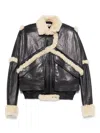 Magda Butrym Shearling Trim Jacket Front Pockets