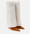 Magda Butrym Shearling And Suede Knee-high Boots In Multicoloured